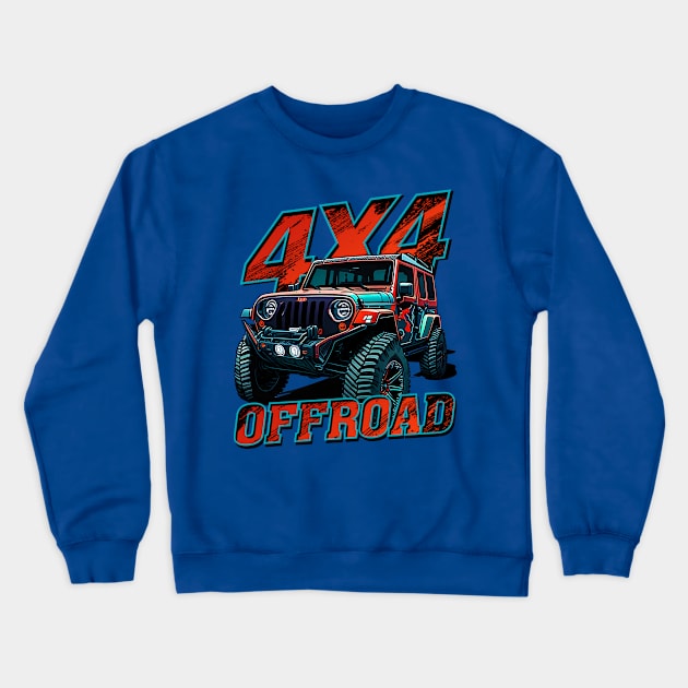 4x4 Jeep Offroad Crewneck Sweatshirt by Polos